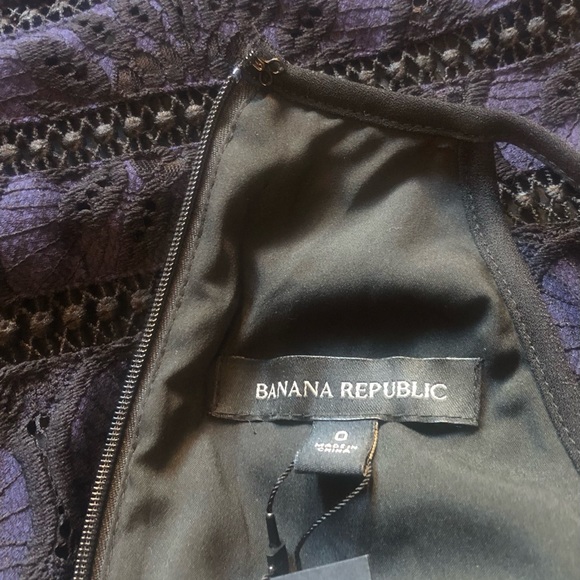 Banana Republic black and navy lace tiered midi cocktail dress, 0 - Picture 8 of 9